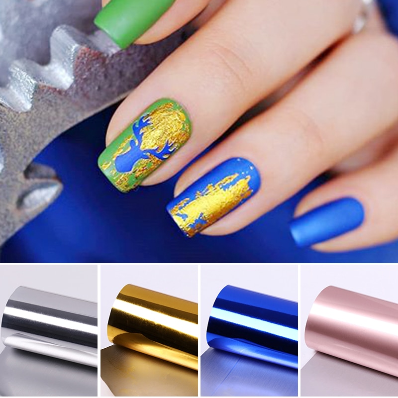 1 rolle Gold Splitter Nagel Folien funkelnd Himmel funkeln Nagel Kunst Transfer Aufkleber Schieberegler Papier Nagel Kunst Manikübetreffend Dekoration Neue