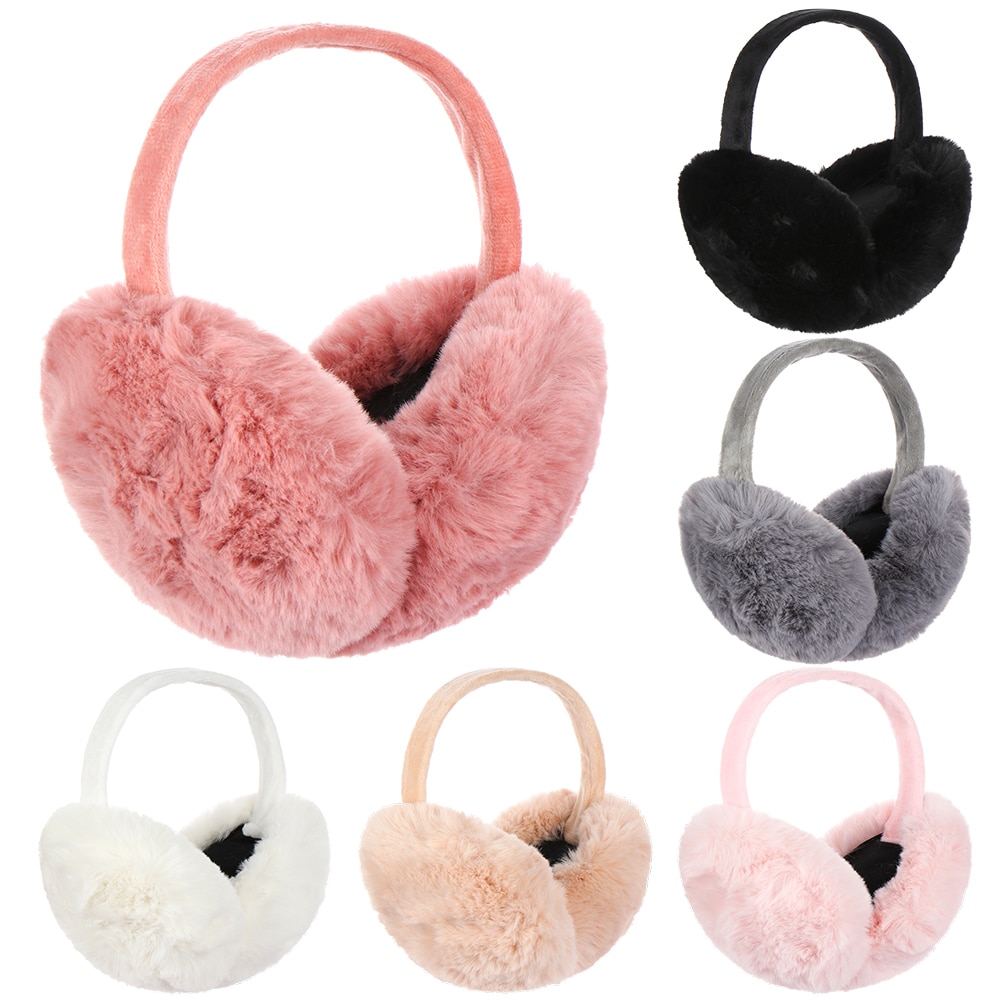 Winter Earmuffs Warm Plush Soft Comfortable Headphone Style Ear-cap Foldable Earflap Ladies Outdoor Anti-Wind Ear Warmer