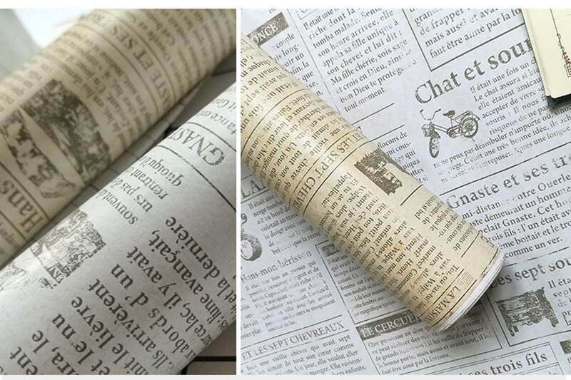 Papel tapiz autoadhesivo DIY Vintage patrón de periódico adhesivo impermeable para pared decoración del hogar papel tapiz de vinilo PVC extraíble
