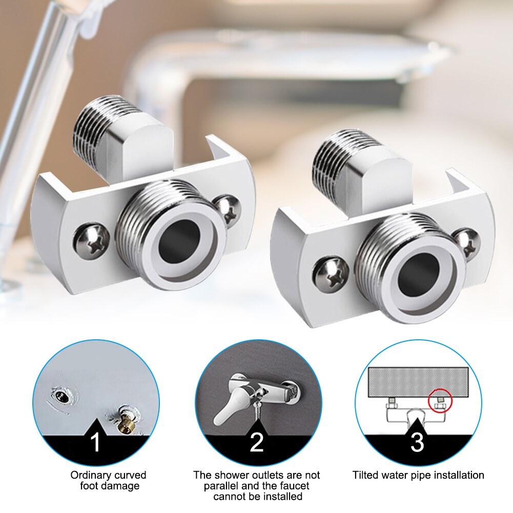 2 Stuks Wandmontage Breedte Verstelbare Hoek Massief Koperen Douche Kraan Adapter Universal Swing Armen Badkamer Thuis Hotel