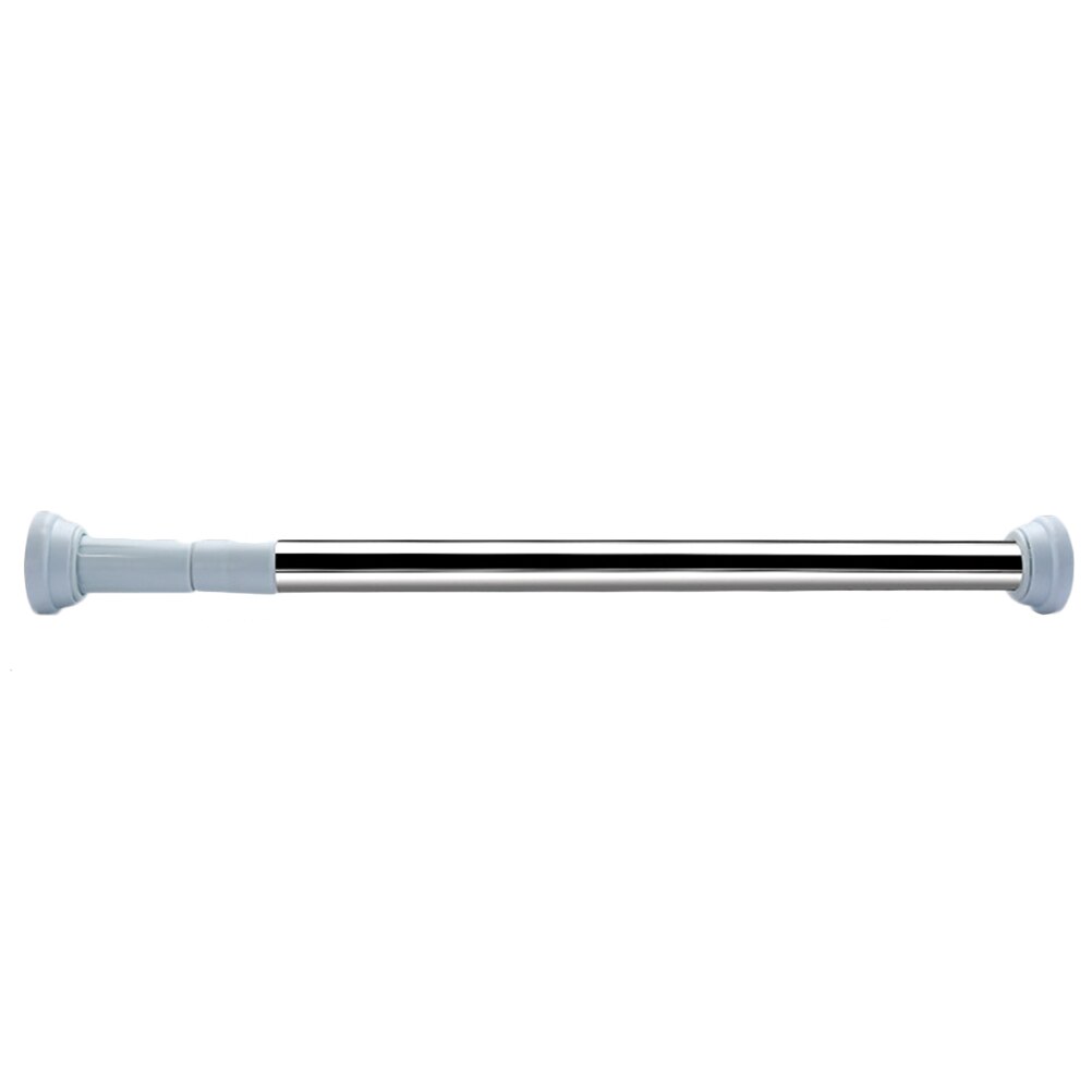 50-200cm Adjustable Stainless Steel Spring Tension Rod Rail With Rubber Rectangular Heads Punch Free Home Bathroom Organizers: Blue50-90