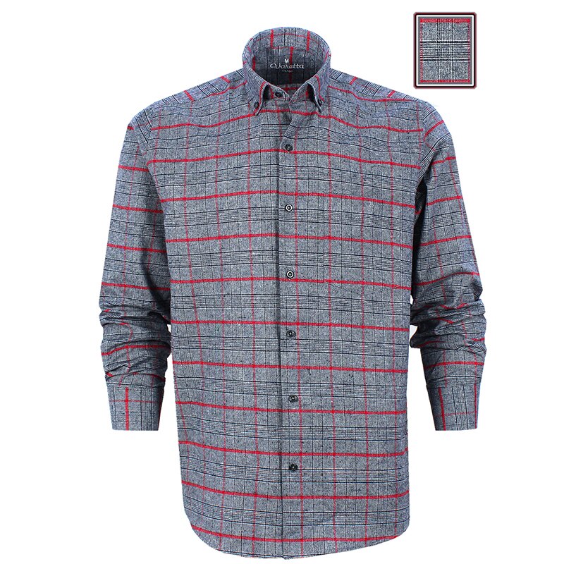 Flannel herre skjorte uld langærmet skjorte herre plaid enkelt lomme almindelig 100%  uld skjorte business vinter varetta lavet i kalkun: L
