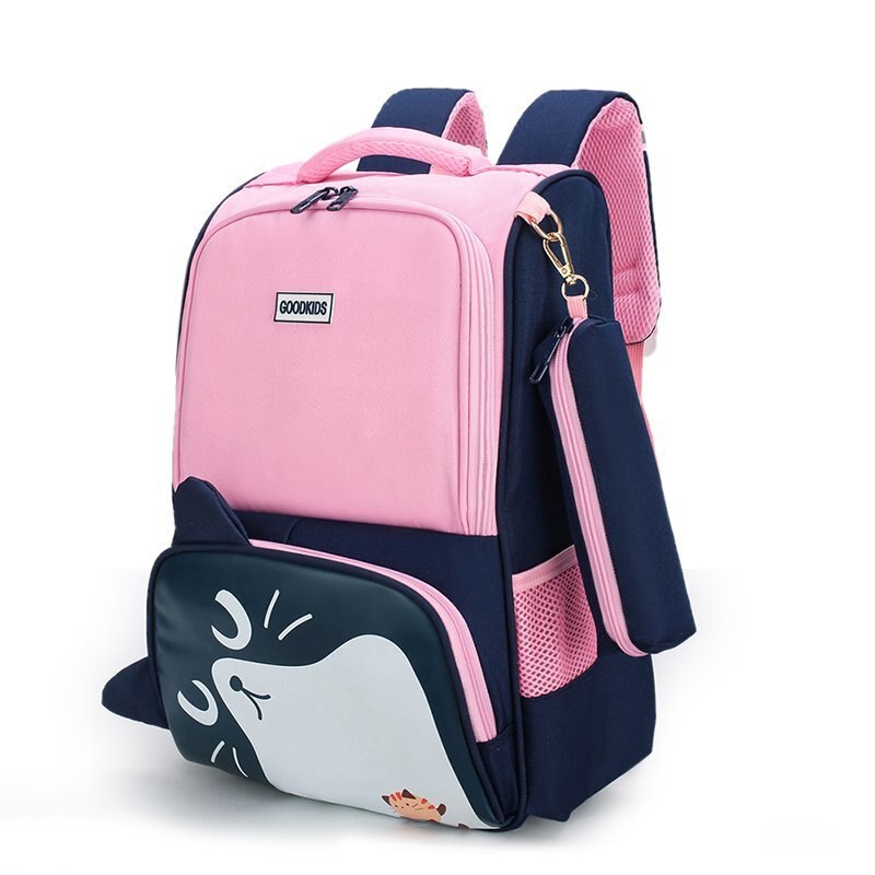 Mooie Kat Oren Student Kinderen Schooltassen Meisjes Jongens Kids Primaire Mochila Escolar Cartable Enfant Grade 1-3-5: C