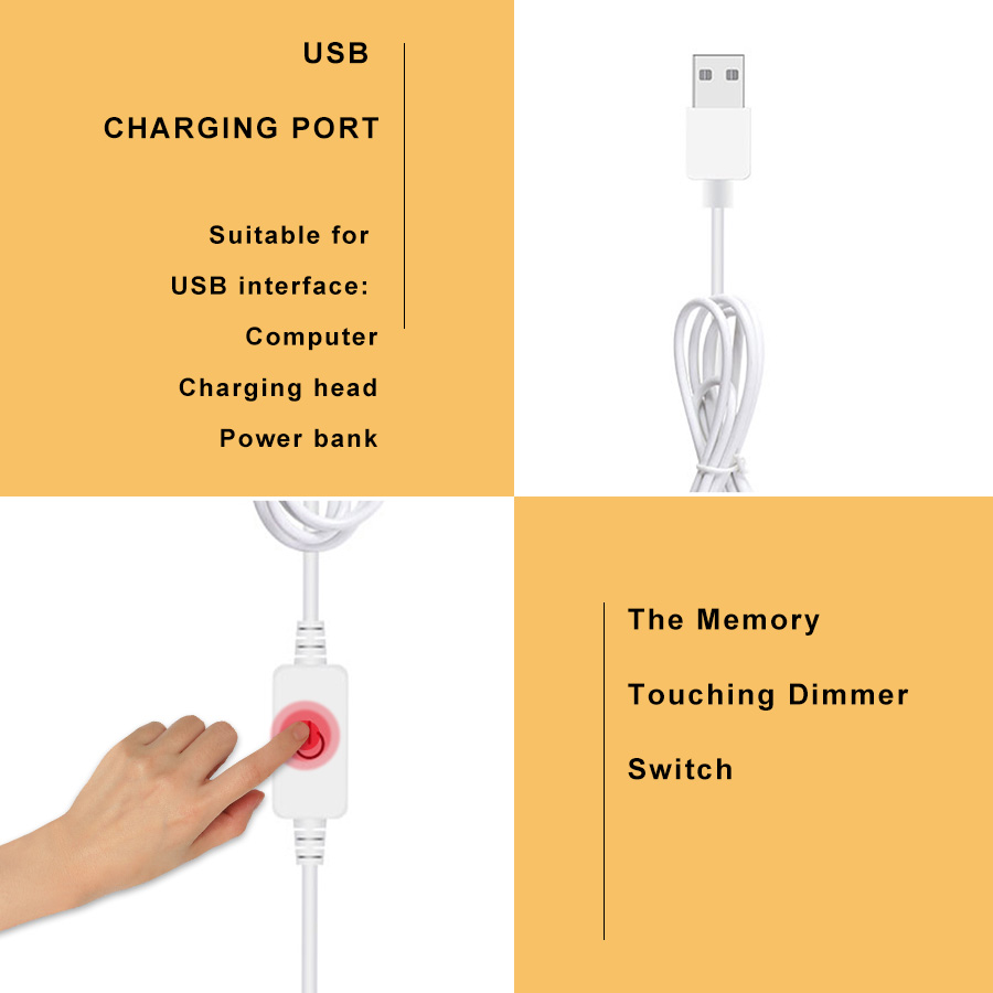 5v usb sminkespejl pære hollywood sminkelampe dæmpbar 6 10 14 pærer sæt toiletbord spejl lampe naturhvid 4000k