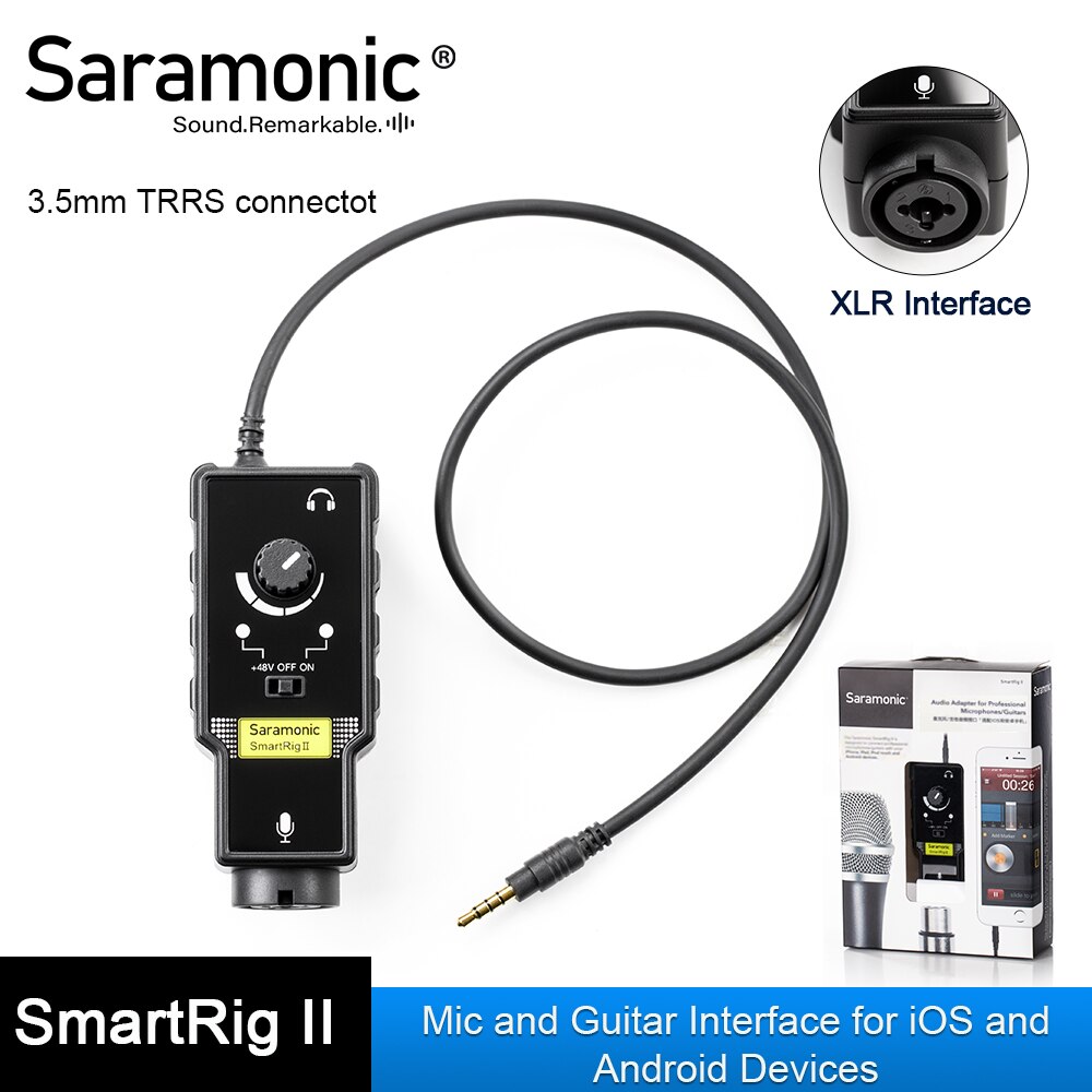 Saramonic Smartrig Ii Pre Universele Microfoon Compatibel Met Smartphones Guita Interface Adapter Voor Ios/Ipod Touch & Meer