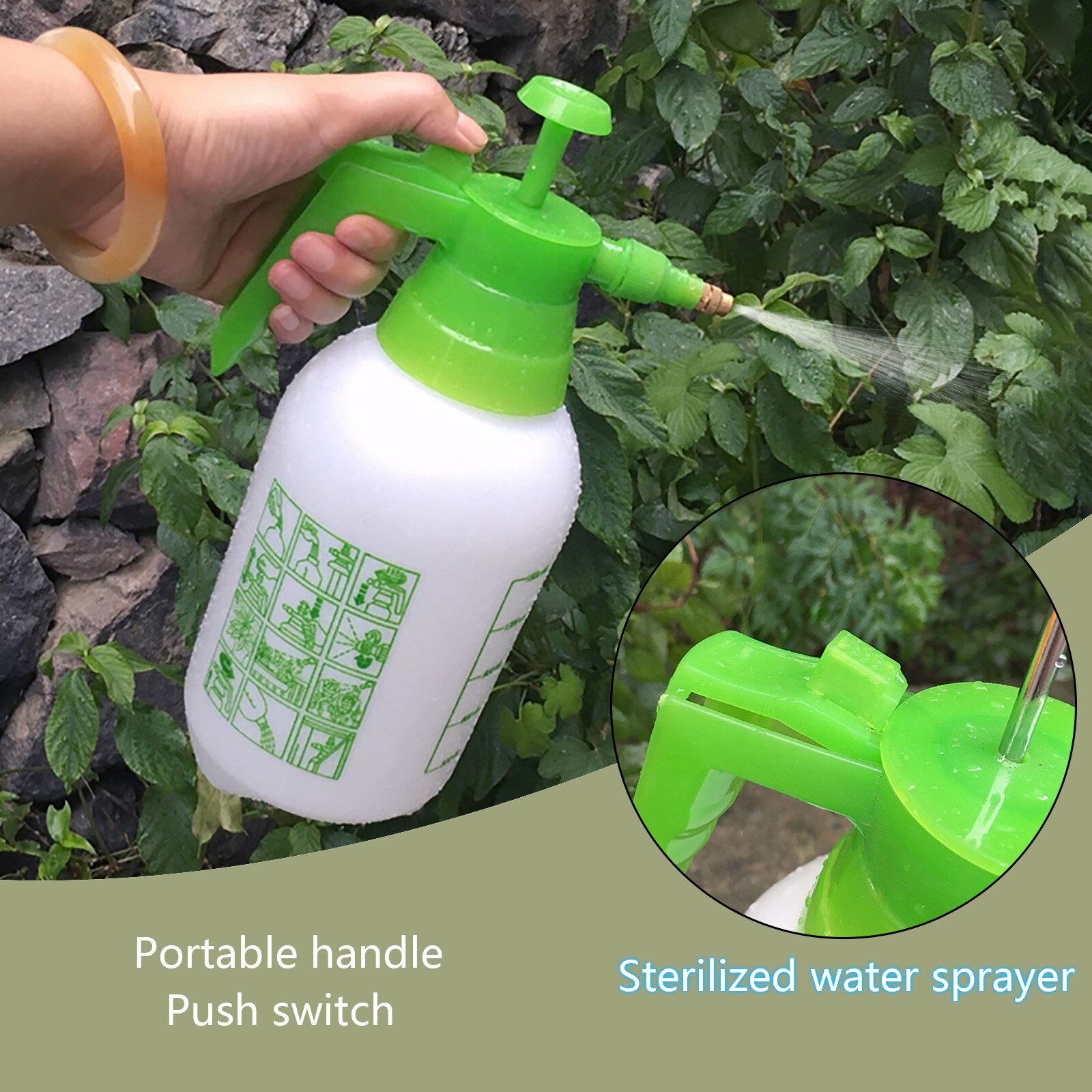 2l Air Compression Pump Watering Bottle Gardening Fertilizers Manual Air Pressure Spray Can Sprayer Water Cans Garden Tools#g35