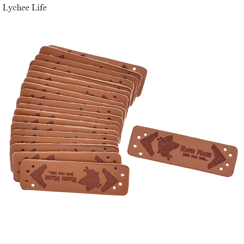 Lychee Life étiquettes de vêtement unisexe | Bricolage, artisanat du cuir, étiquettes à coudre gaufrées, 20 pièces/paquet: 24