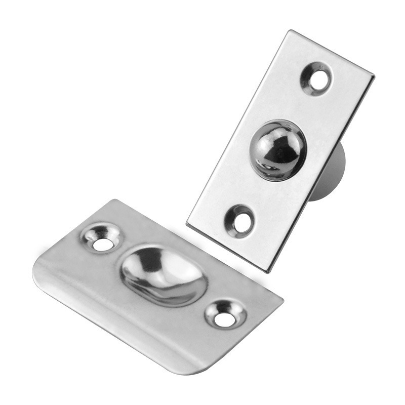 1Set Stainless steel Closet Door Ball Catch with Screw Cabinet Gate Spring Roller Ball Door Latch Set Door Stopper Furniture