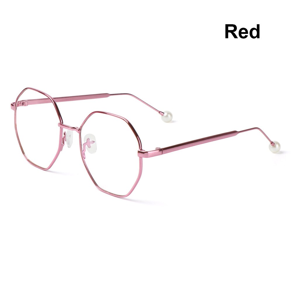 1pc Metal Anti-Blue Light Glasses Unisex Ultralight Round Metal Frame Computer Glasses Blocking Eyeglasses Flat Mirror Eyewear: 16