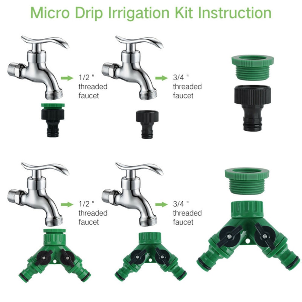 100ft 2x15m Auto Adjustable Drip Irrigation Set System Kit Timer Micro Sprinkler Garden Potted Plant Watering Tool Sets