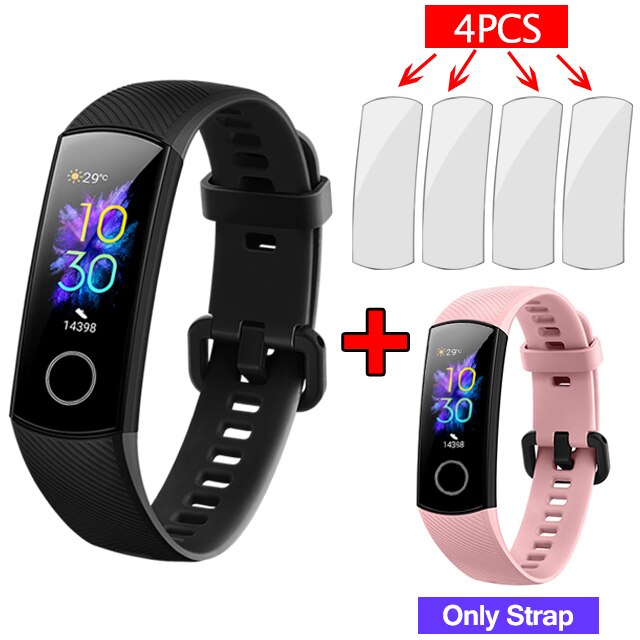 Original Huawei Honor Band 5 Smart Armband Oximeter Touchscreen Magische Farbe Schwimmen Erkennen Herz Rate Schlaf Nickerchen Ehre Band5: Add Pink Strap