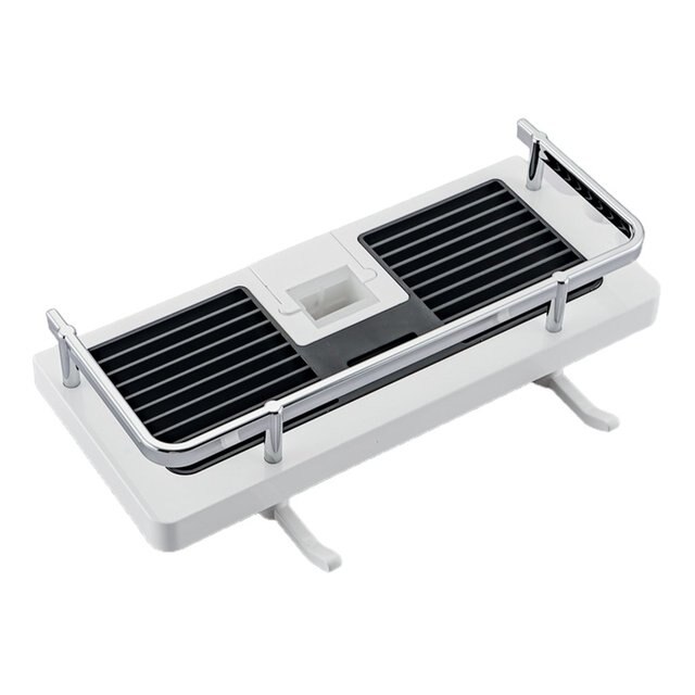 Shower Storage Rack Bathroom Organizer Pole Shelves Shampoo Tray Stand Single Tier No Drilling Lifting Bathroom Accessories: White Square Hole