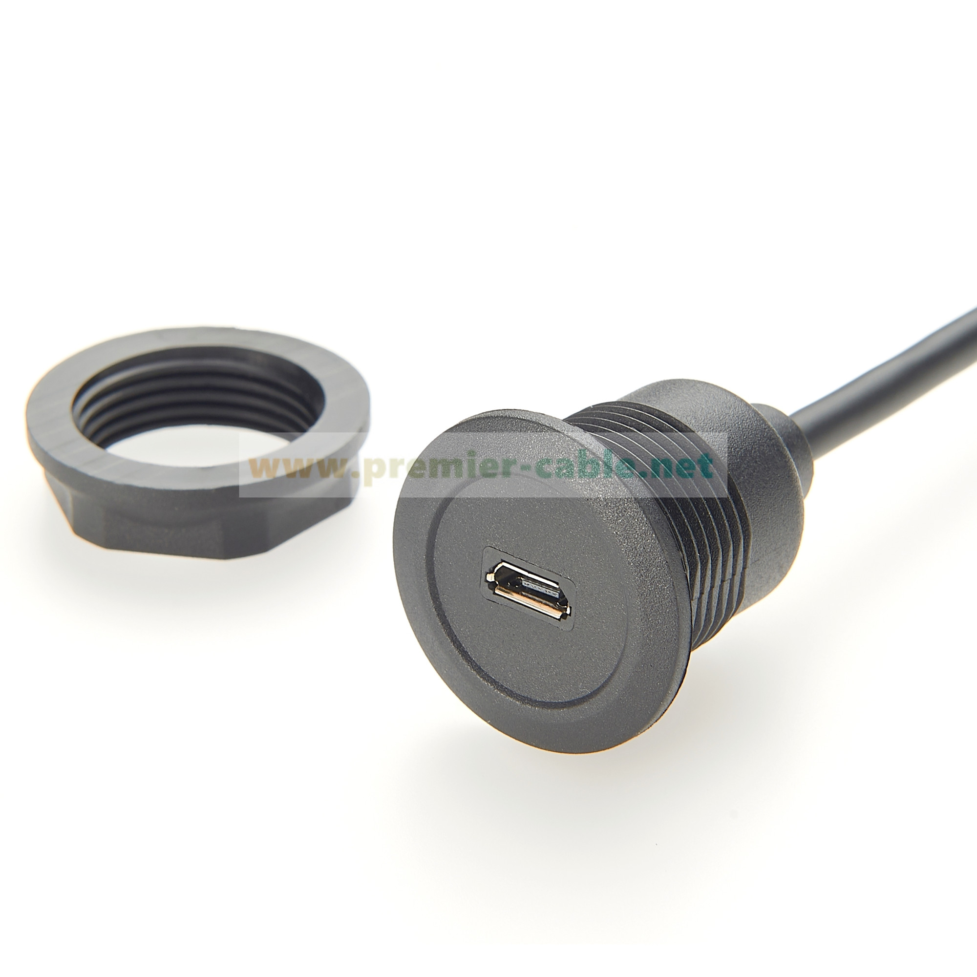 Câble d'extension micro USB mâle vers femelle, convertisseur, encastré, adaptateur, passe à travers, montage sur panneau
