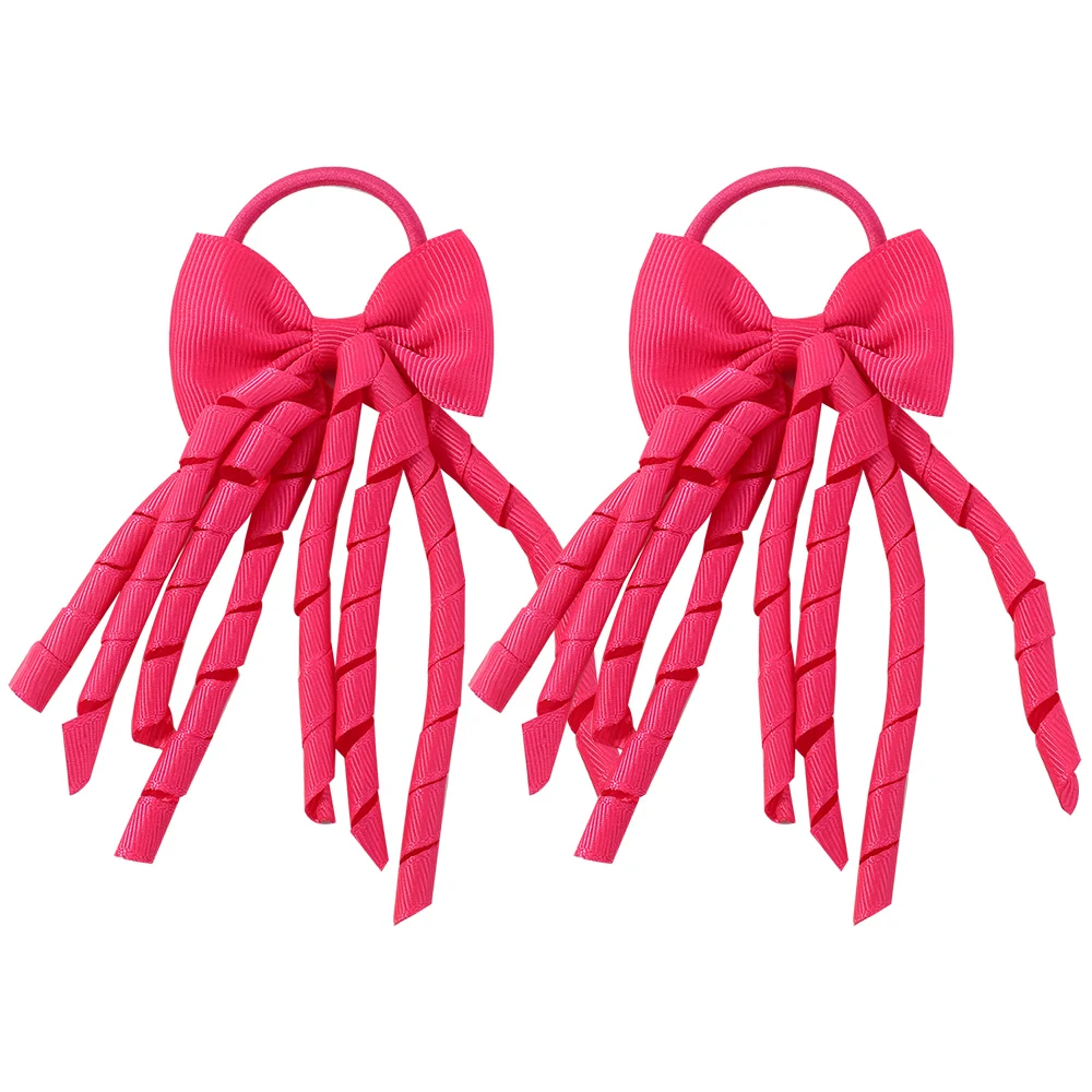 BABY BOWS Baby Meisjes Haarbanden Strikken 3 Inch Grosgrain Lint Krullend Korker Haarelastiekjes Elastische Kleurrijke Kinderen Haarband: Donkergrijs