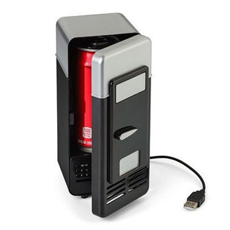 Usb mini køleskab kold shpping fryser usb mini køleskab lille bærbart sodavand mini køleskab til bil sort: Default Title