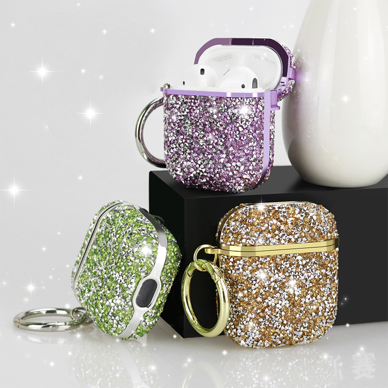For Apple Airpods4 3 2 1 Pro Glitter Rhinestone Case Bling Diamond Hard Protective Funda for Airpods Bluetooth Earphone Bag