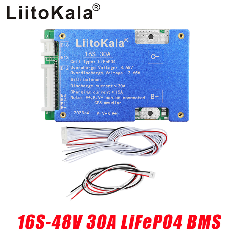 Liitokala 16s-48v30a-bms lifepo4 Batterie bilanz Lade platine Equalizer Temperatur schutz Equalizador für Escooter/E-Bike