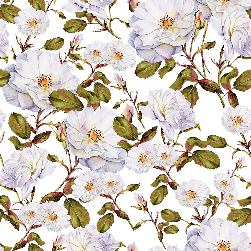 Polyester Fabric Custom Digital Printing Floral pattern Thin Stretch Cloth Upholstery DIY Bed Sheet Pillowcase Sewing Decoration: S0155 / 50X150