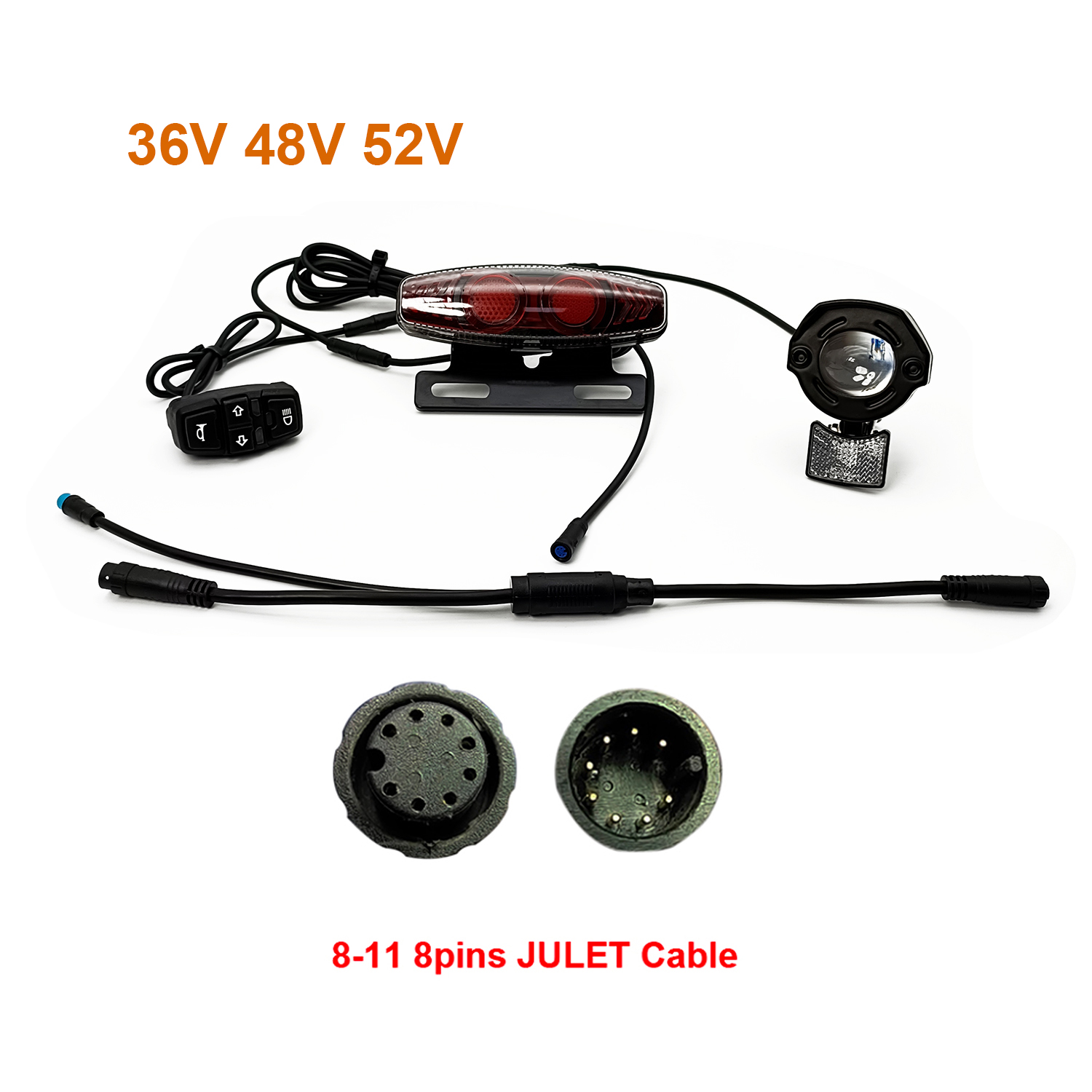 Ebke-universal elektrisk sykkel elsykkel lyssett , 24v, 36v, 48v, 60v,  bafang, julet, styrebremselys
