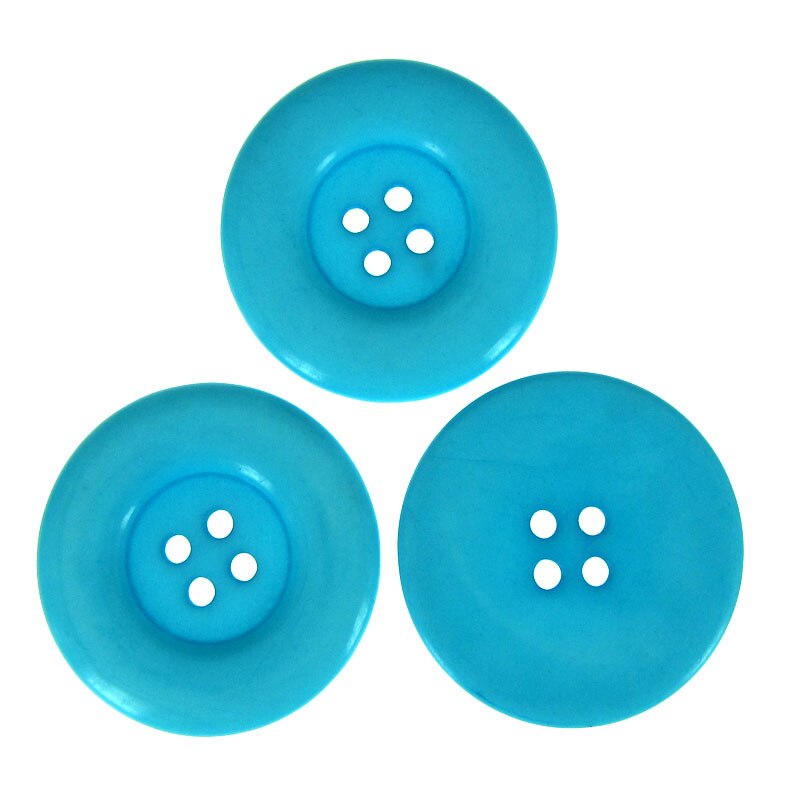 6pcs 1-1/2" 4-Holes resin buttons 38mm round large button for clothing sewing accessory craft scrapbooking: Blue