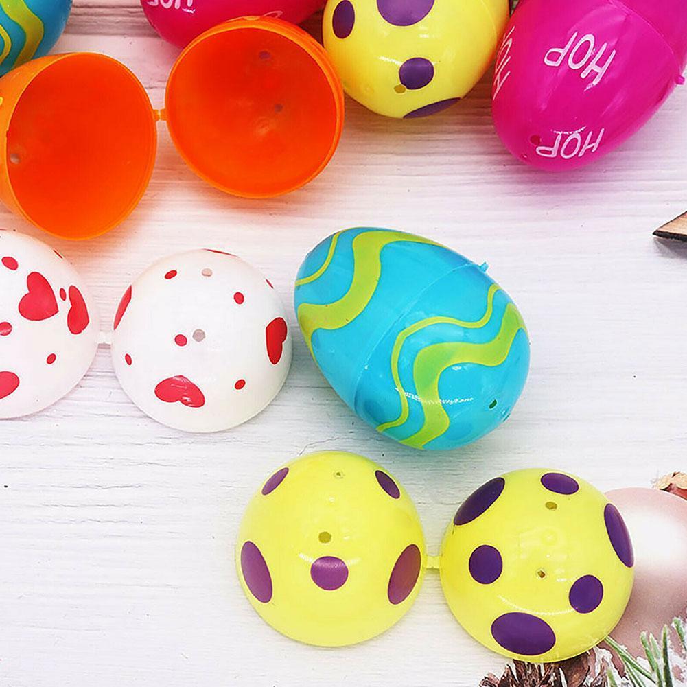 Easter Painted Eggs Twisted Egg Shells Plastic Open Educational 12 With Can Filled Be Eggs Diy Children's Toys X6B7