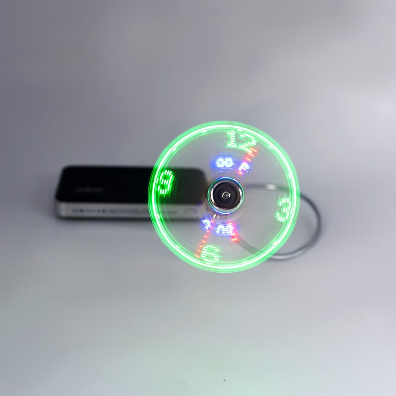USB Fans Mini Time And Temperature Display Gft With LED Light Cool Gadgets Products For Laptop PC