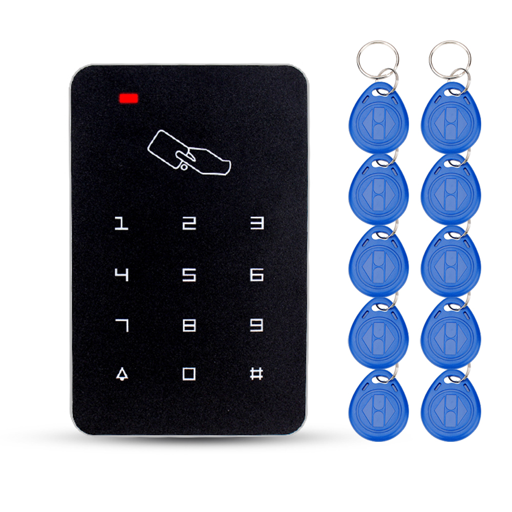 Full complete RFID door access control system kit digital keypad+3A/12V power supply+electric strike lock+10pcs ID key cards
