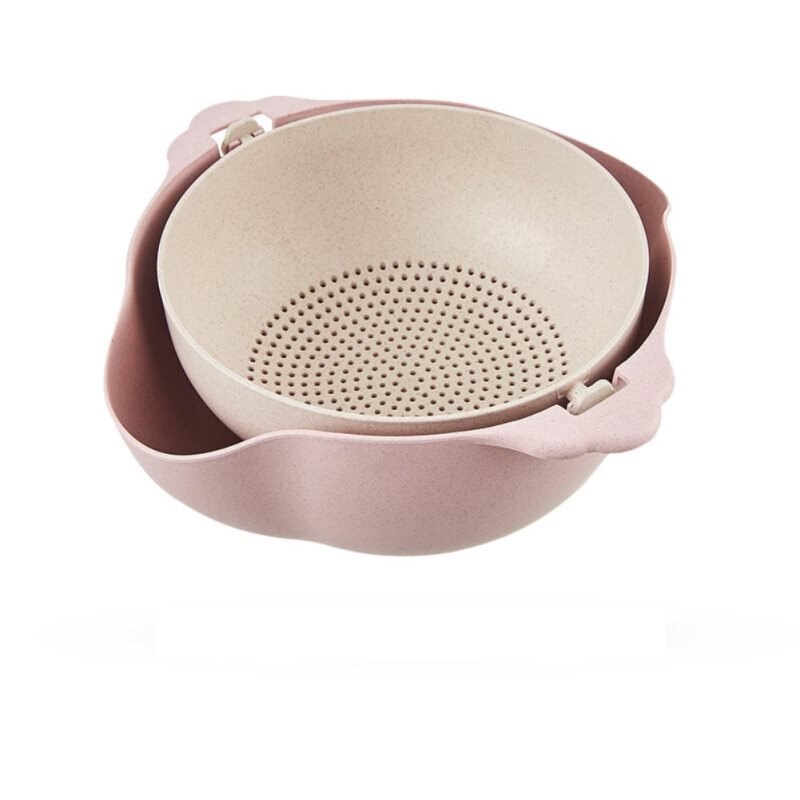 Multifunction Kitchen Strainer Double Drain Basket Vegetables Fruit Washing Strainer Bowls Vegetables Fruit Washing Strainer Bo2: P