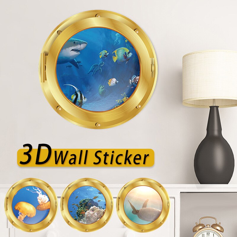 'de beste' realistische raamstickers met 3d zeewerelden, pvc-behang met een diameter van 29cm voor decoratie in de woonkamer of slaapkamer 8