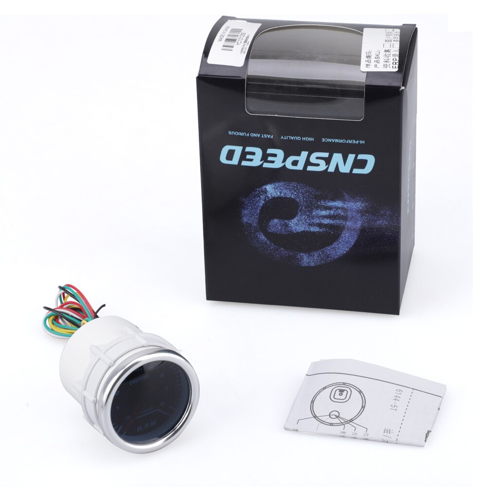 Auto bil varvräknare varvräknare 0 ~ 8000 rpm meter 2 " 52mm universal bilmotor vit led mätare pekare rpm 12v bensin