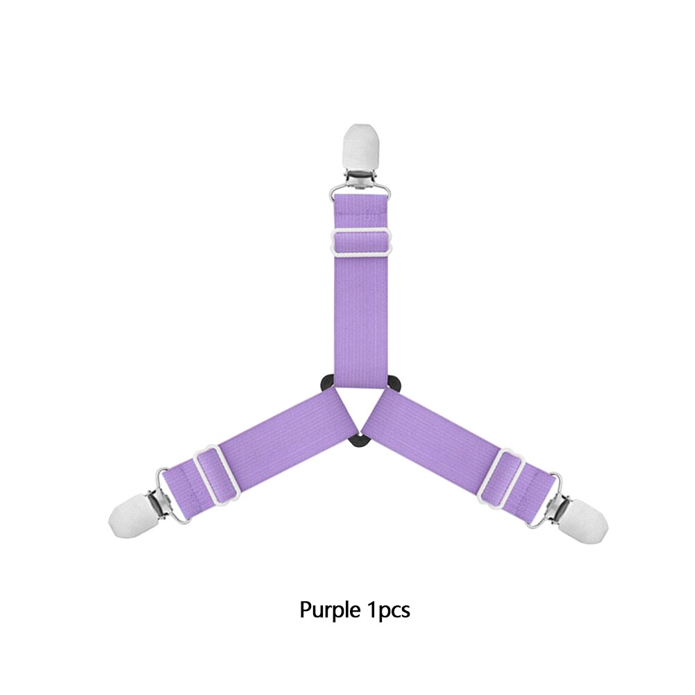 1/4Pcs Grippers Suspender Cord Clasps Adjustable Elastic Mattress Cover Adjustable Bed Sheet Fastener Strap Home Organize Gadget: Purple 1pc