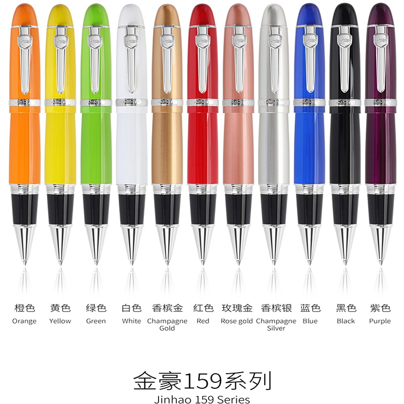 jinhao 159 Rollerball pen 0.5 MM screw cap metallic silver clip luxury pen students stationery office supplies