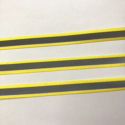 Meetee-cinta reflectante de nailon fluorescente de plata, cinta de advertencia segura, embellecedores, bolsos de ropa, zapatos, Material de bricolaje, 50 yardas, 1cm: Yellow