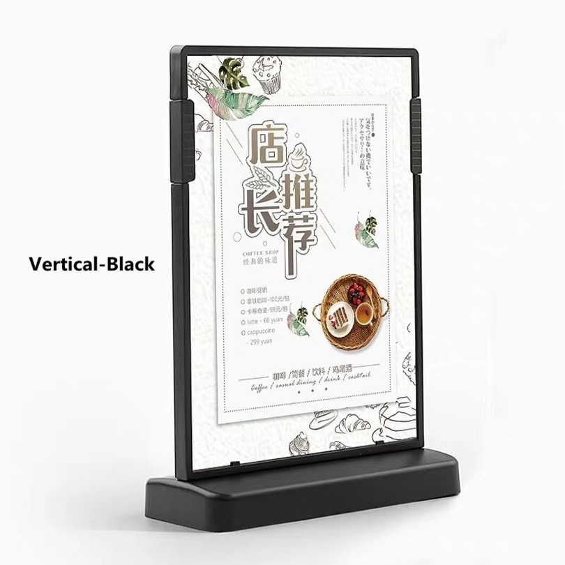 A5 l og t form bordplade akryl menu skilt holder produkter counter folder flyer plakat holder display stativer ramme: T-sort