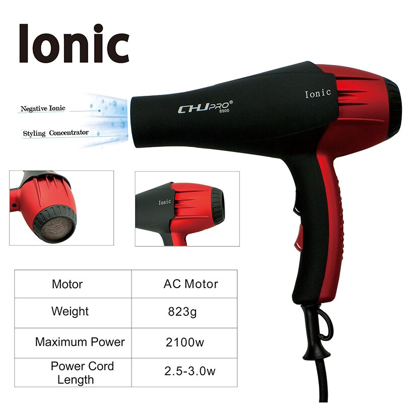 Hair Dryer Ionic Portable Blow Dryer Electric Hair Blower Hair Style Tool High Power With Collecting Nozzle