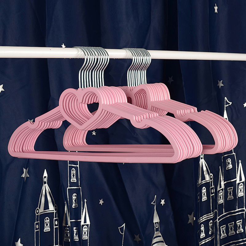 10 Stuks Kleding Hanger Durablor Volwassen Kinderen Kleding Opknoping Benodigdheden (Roze) E Abs Hart Patroon Jas F