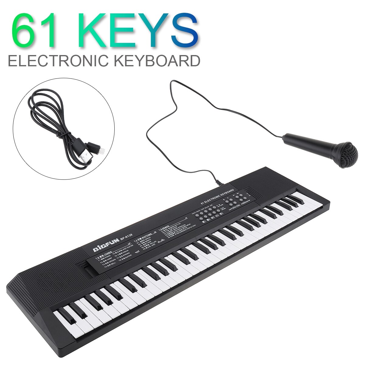 49 / 61 Keys Electronic Keyboard Piano Digital Music Key Board with Microphone Children Musical Enlightenment