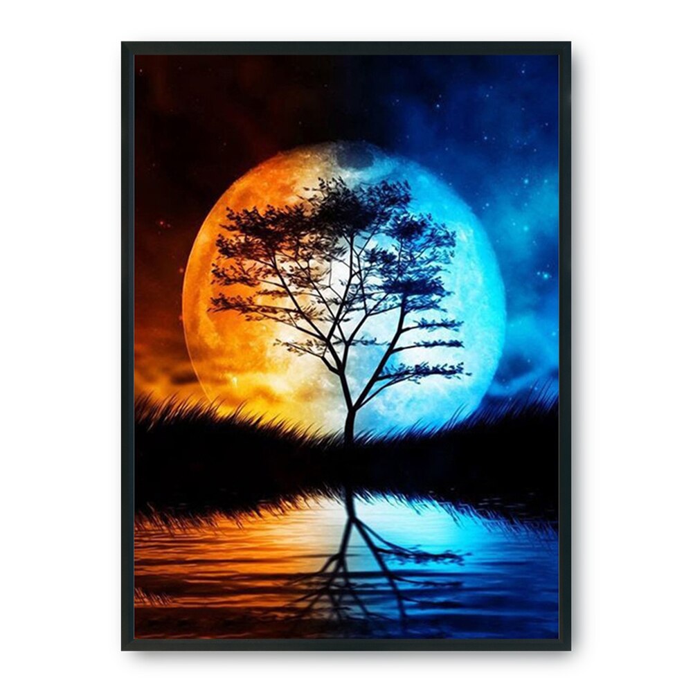 Eiialerm Kit Punto Croce Schnauzer Nano - Tela Prestampata 40x50cm, 11CT, Per Principianti E Adulti, Fai Da Te Con Filo E Ago