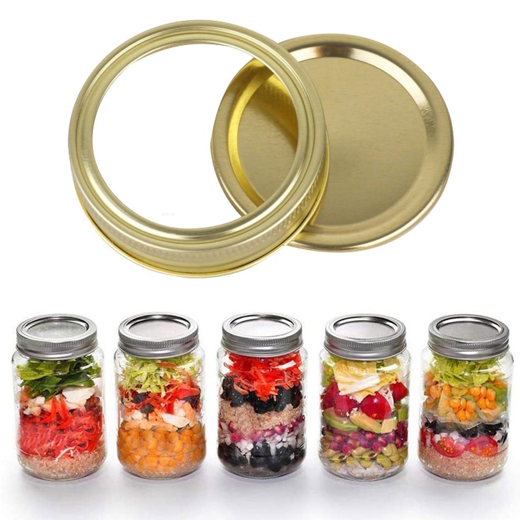 24 Pcs Brede Mond 86 Mm Mason Jar Inblikken Deksels, herbruikbare Lekvrije Split-Type Zilveren Deksels Met Siliconen Afdichtingen Ringen