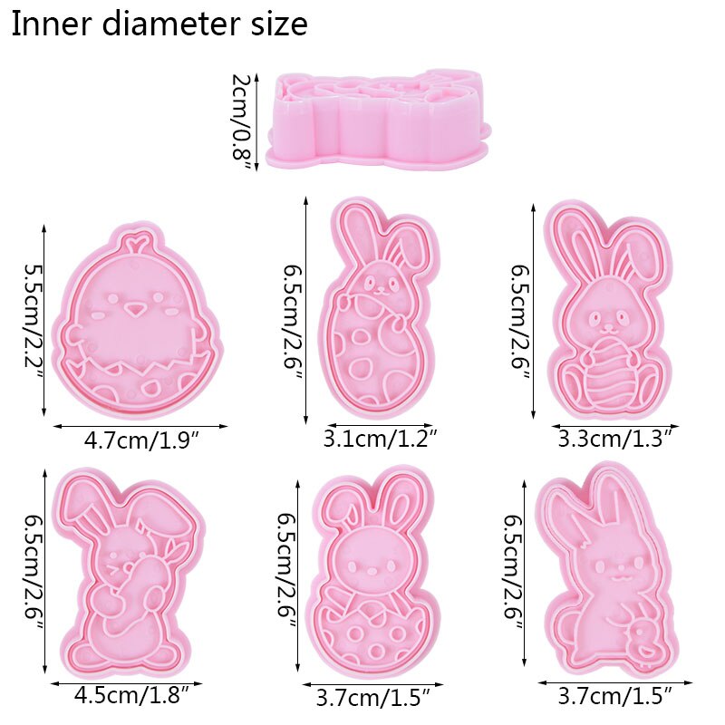 Happy Easter Bunny Egg Plastic Baking Mold Kitchen Biscuit Cookie Cutter Pastry Plunger 3D Fondant DIY Cake Decorating Tool: sd211