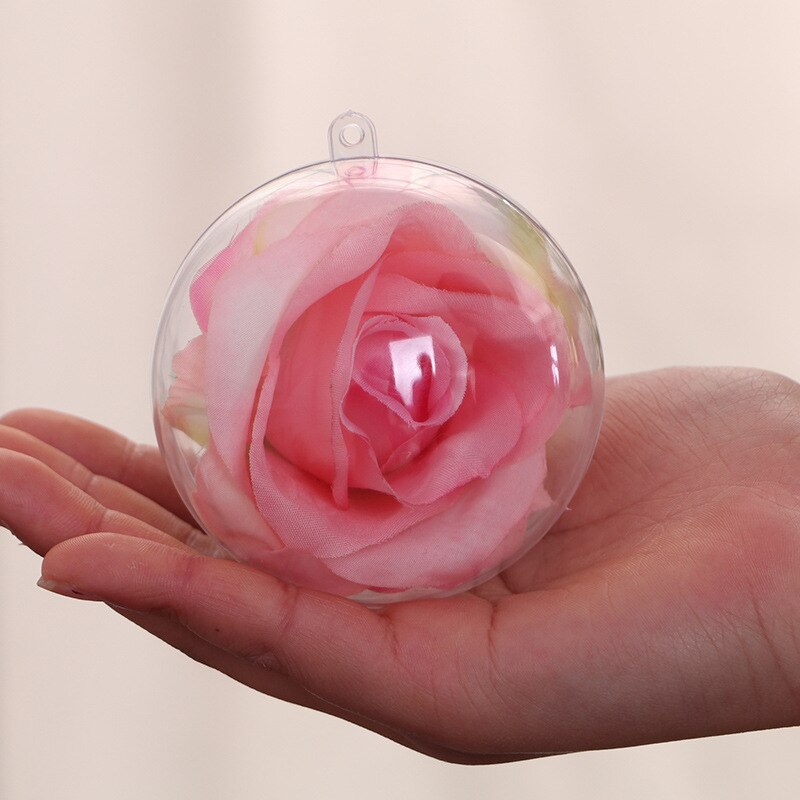 1pc bryllup jul tress hængende dekorationer bold gennemsigtig åben plast klar ornament børn diy festartikler 8cm