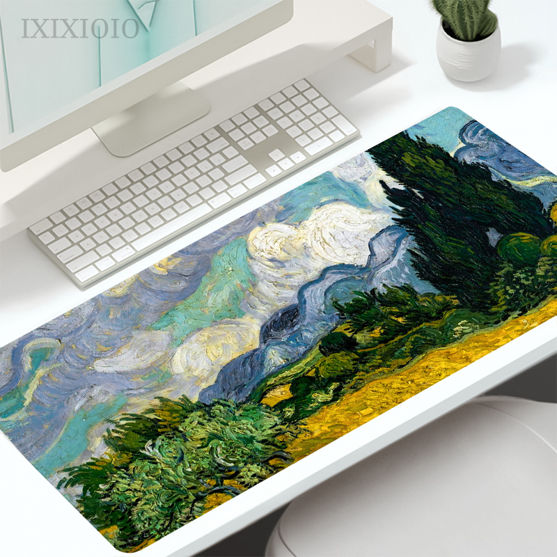 Van Gogh Oil Painting Mouse Pad Gaming XL Home Mousepad XXL Mouse Mat Office Natural Rubber Soft Gaming laptop Desktop Mouse Pad: XXS / BROWN