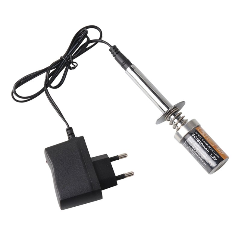 Ue wtyczka 1.2V 1800mAH świeca żarowa rozrusznik zapalnik gazu Nitro moc silnika ładowarka AC dla HSP 1/10 zdalnie sterowany Model samochodu