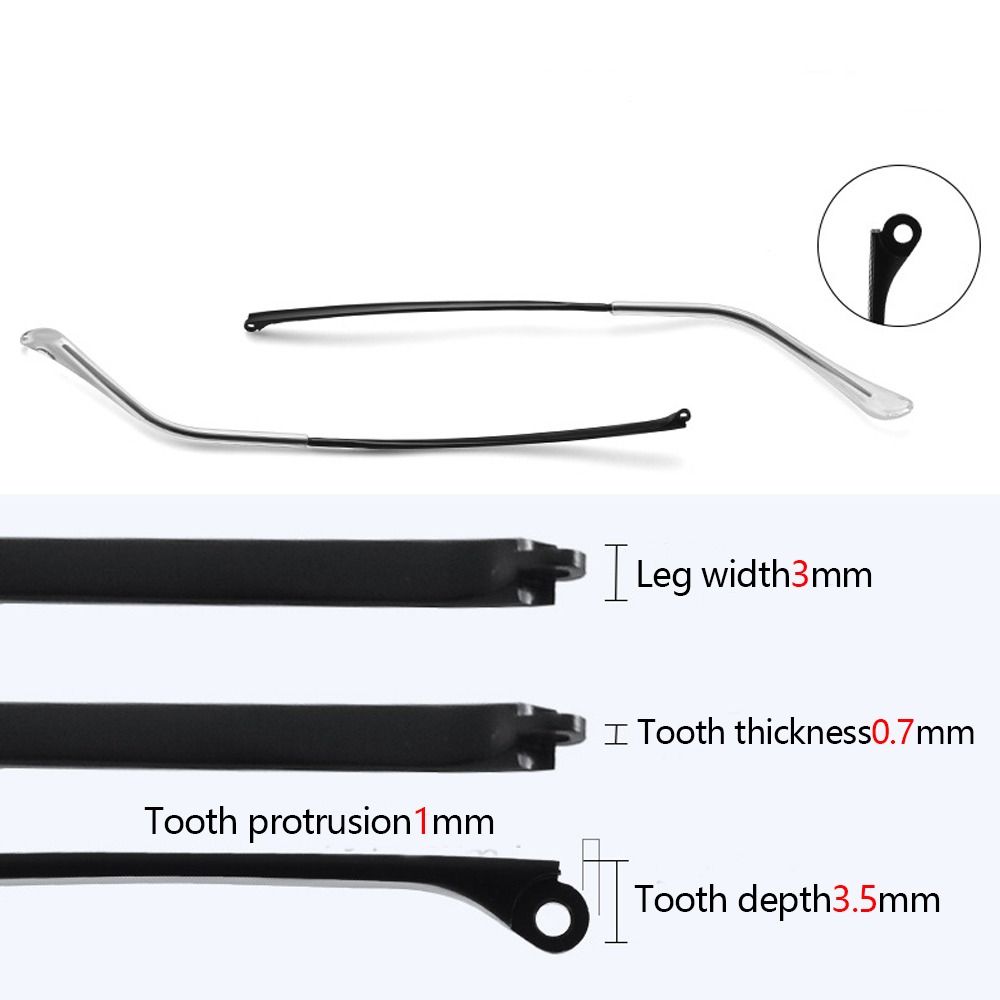 1 paar transparante voetbeschermers, brillen, vervangende pootjes, zonnebrillen, brillen, metalen pootjes, reparatieaccessoires voor brillen.