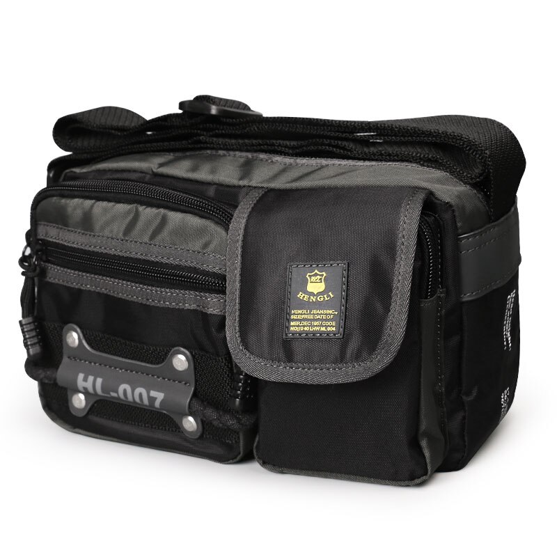Ruil multifunctionele heren messenger bags slijtvaste oxford stoffen casual reis schoudertassen: Zwart