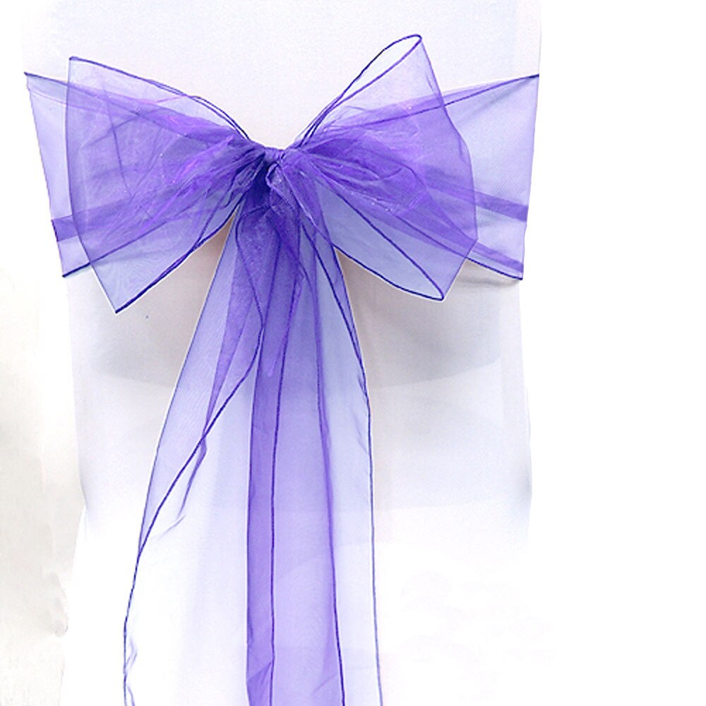 Effen Stoel Terug Garen Stoel Sjerpen Bruiloft Organza Sjerpen Terug Garen Voor Stoelen Bruiloft Stoel Decoratie Hotel Decor: 13