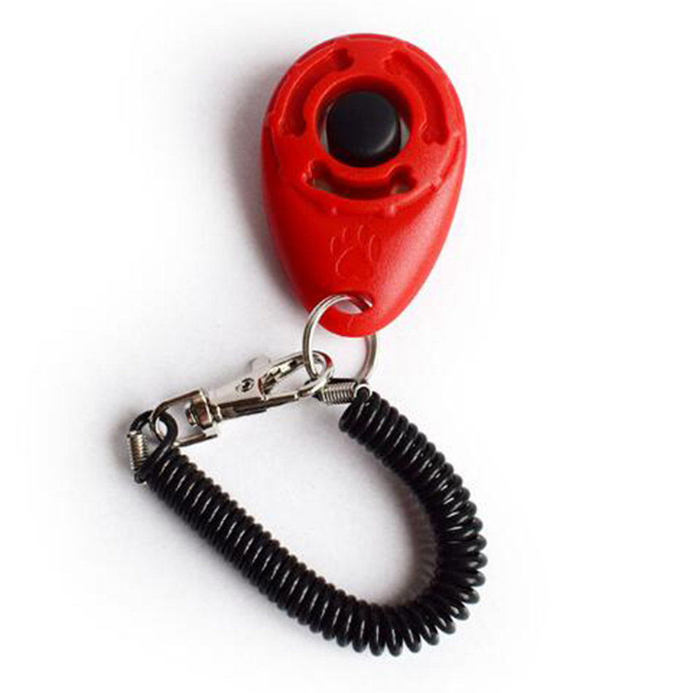 1 Pcs Pet Dog Training Clicker Plastic Dogs Click Trainer Aid Tool Pet Toy Adjustable Wrist Strap Sound Key Chain Pet Supplies: Red