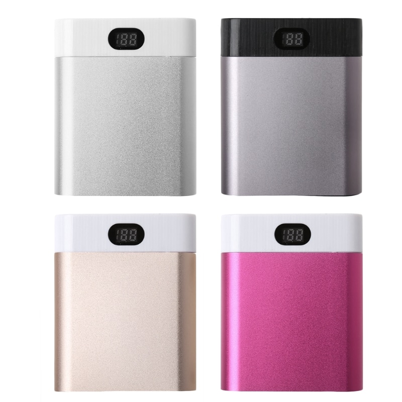 2 USB Ports 4x 18650 DIY Portable Battery Holder LCD Display Power Bank Case Box