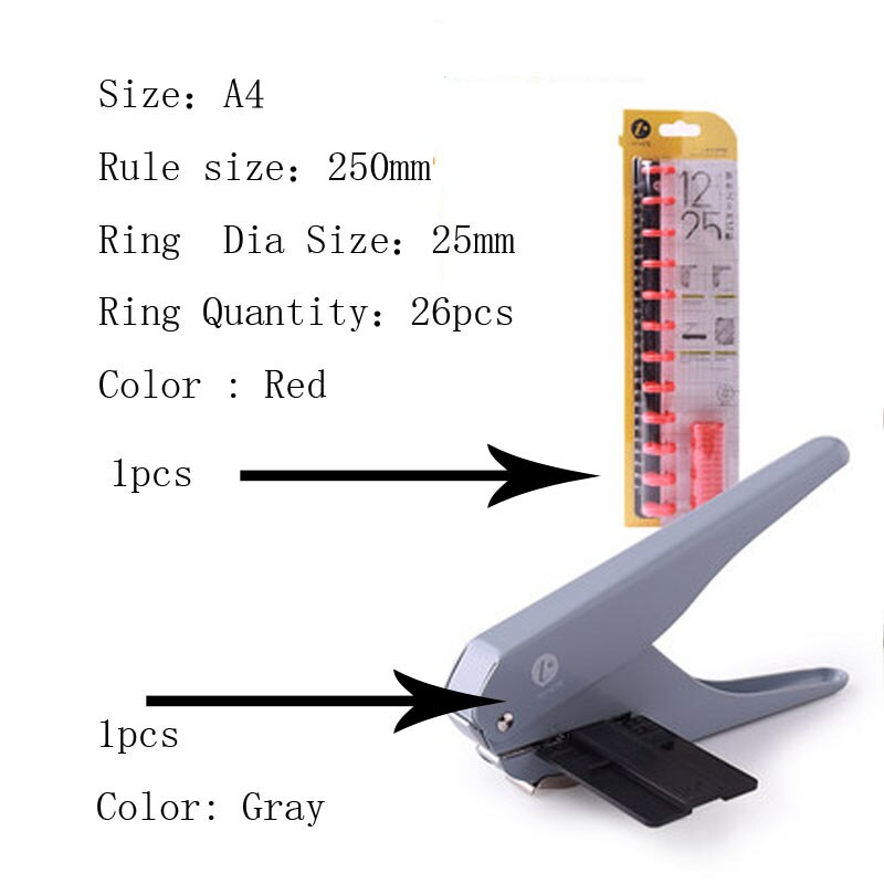 Mushroom Hole Puncher Loose-Leaf Pages Punching Machine paper cutter 6 sheets of A4 paper hole shape for newspapers, magazine: NO13