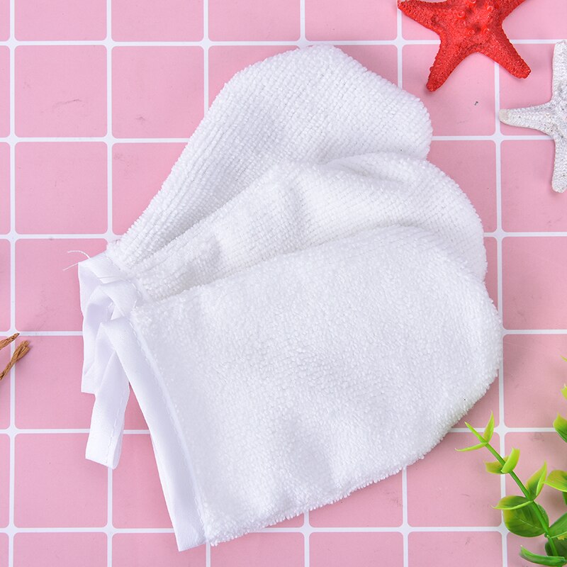 1Pc 12Cm X 8.5Cm Wit Herbruikbare Microfiber Facial Doek Gezicht Handdoek Make-Up Remover Reiniging Handschoen Tool